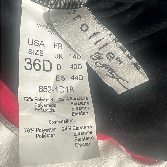 NWT Profile by Gottex Women’s Black Tankini Swim Top Tummy Control 36D Underwire - Picture 5 of 6